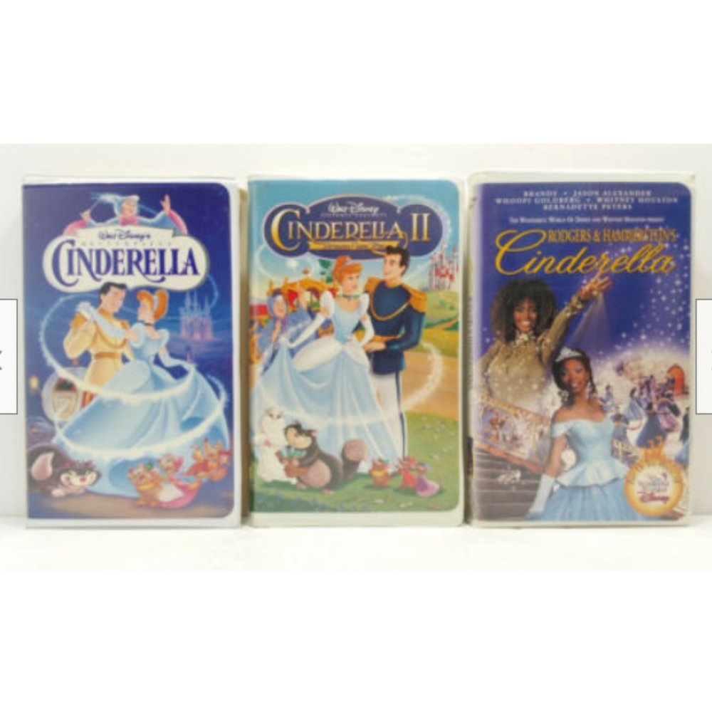 Lot of 3 Disney Cinderella VHS 4677E1M